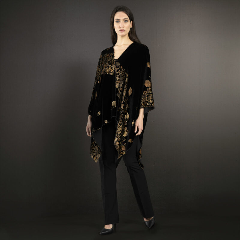 Fortuny printed velvet short evening coat