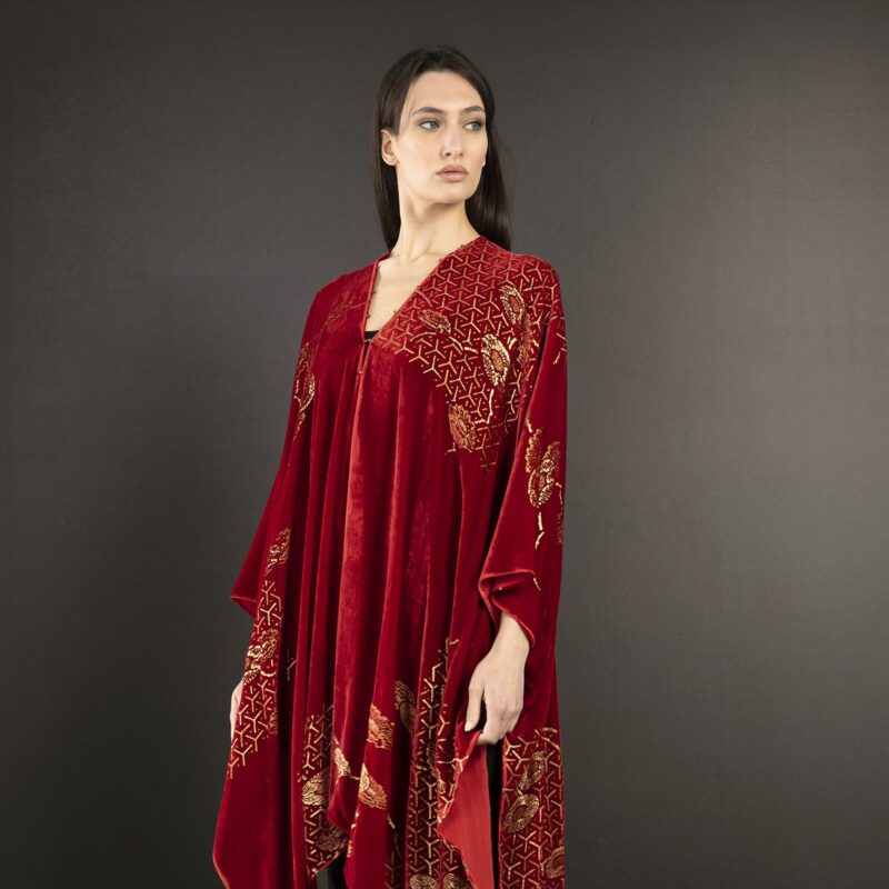 Fortuny printed velvet evening coat